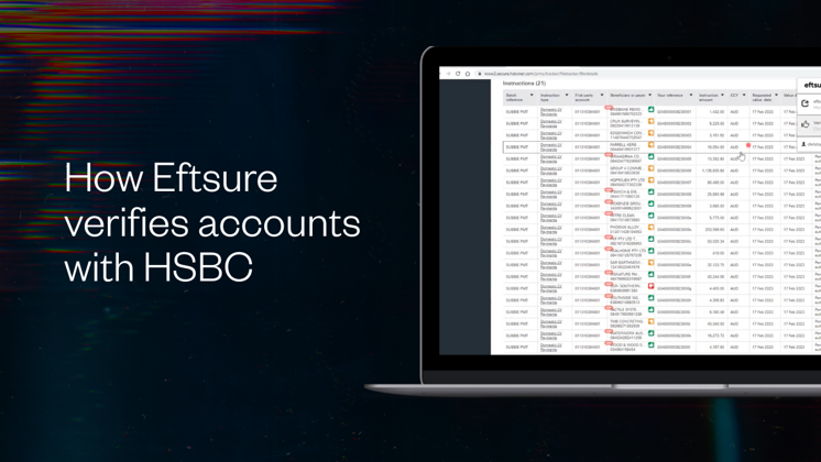 How Eftsure verifies accounts with HSBC