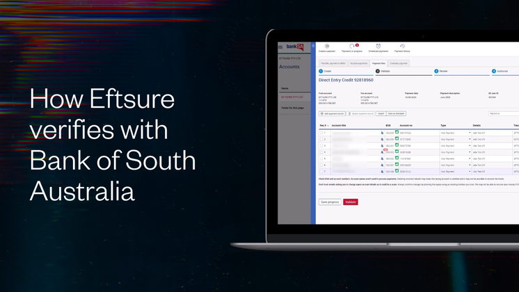 How Eftsure verifies with Bank of South Australia