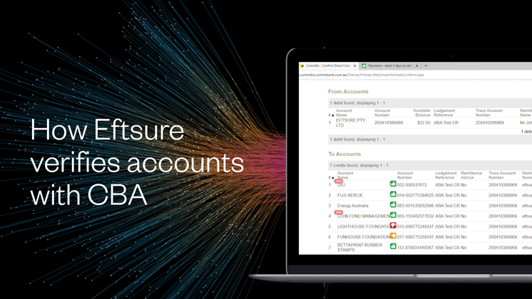 How Eftsure verifies accounts with CBA