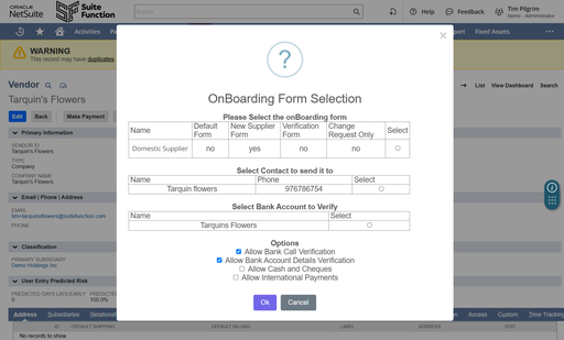 Onboarding Supplier 