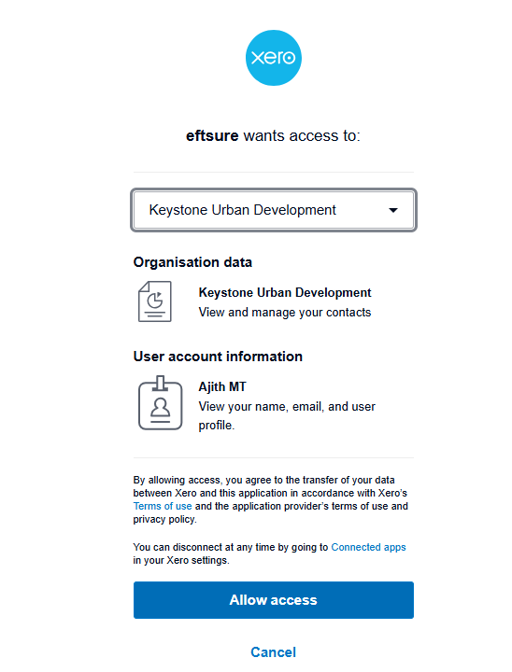 Easily Access Xero from Eftsure