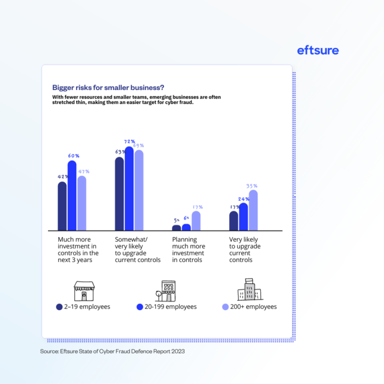 Small business investment statistics for cybersecurity and anti-fraud controls.